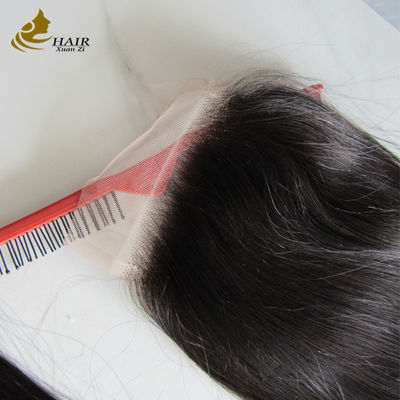 Transparente 4*4 Lace 20 Zoll Naturschwarz Gerade Echthaar Lace Closure