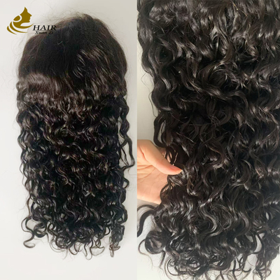 250% Density 20inch Natural Black Water Wave HD 13*6 Glueless Full Lace Wig with natural hairline