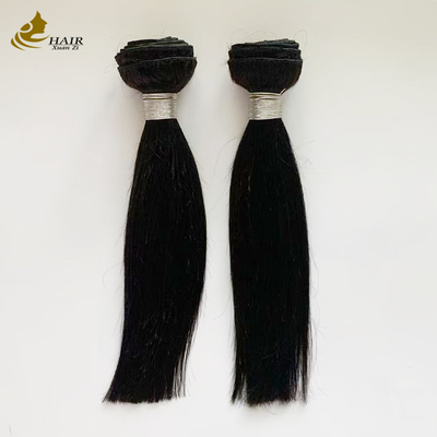 10 Zoll jungfräuliches menschliches Haar Natürliche schwarze gerade Haarbündel mit 10 Zoll HD 2 * 6 Haarverschluss