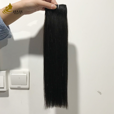 Hochwertige, jungfräuliche Echthaar-Bundles, naturschwarz, glatter Haartressen