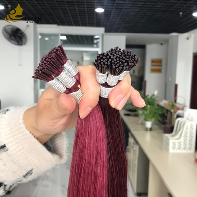Großhandel Kutikel ausgerichtet I Spitze menschliche Haarverlängerungen Burg und 99J Farbe gerade Haarverlängerungen