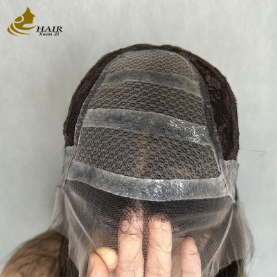 Vietnamesische menschliche Haare Kleberlose Gerade Spitze Front Perücke Mit Silikon