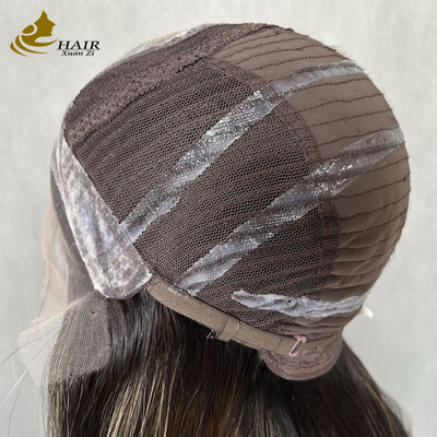 Vietnamesische menschliche Haare Kleberlose Gerade Spitze Front Perücke Mit Silikon