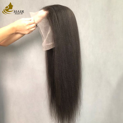 360 Full Yaki Preplucked Exotische Kinky Straight Lace Front Echthaarperücke