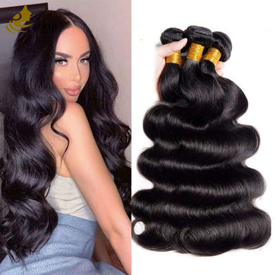 Großhandel 100% brasilianische, nagelhautausgerichtete, günstige, natürliche, schwarze Body Wave, unbehandelte, rohe, jungfräuliche Echthaar-Bundles