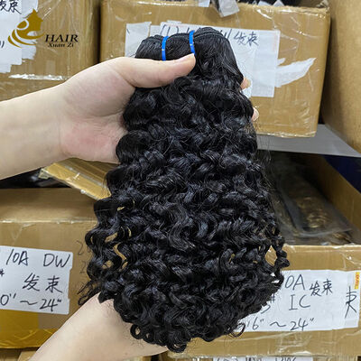 Fabrikpreis 12A Virgin Unverarbeitete Curl Style Naturschwarz Virgin Echthaar Bundles von jungen Mädchen